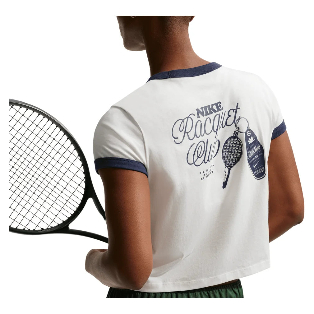 Women's Heritage Racquet Club T-Shirt Sail and Midnight Navy, Nike, Pickleball Express, IH5059-133-1