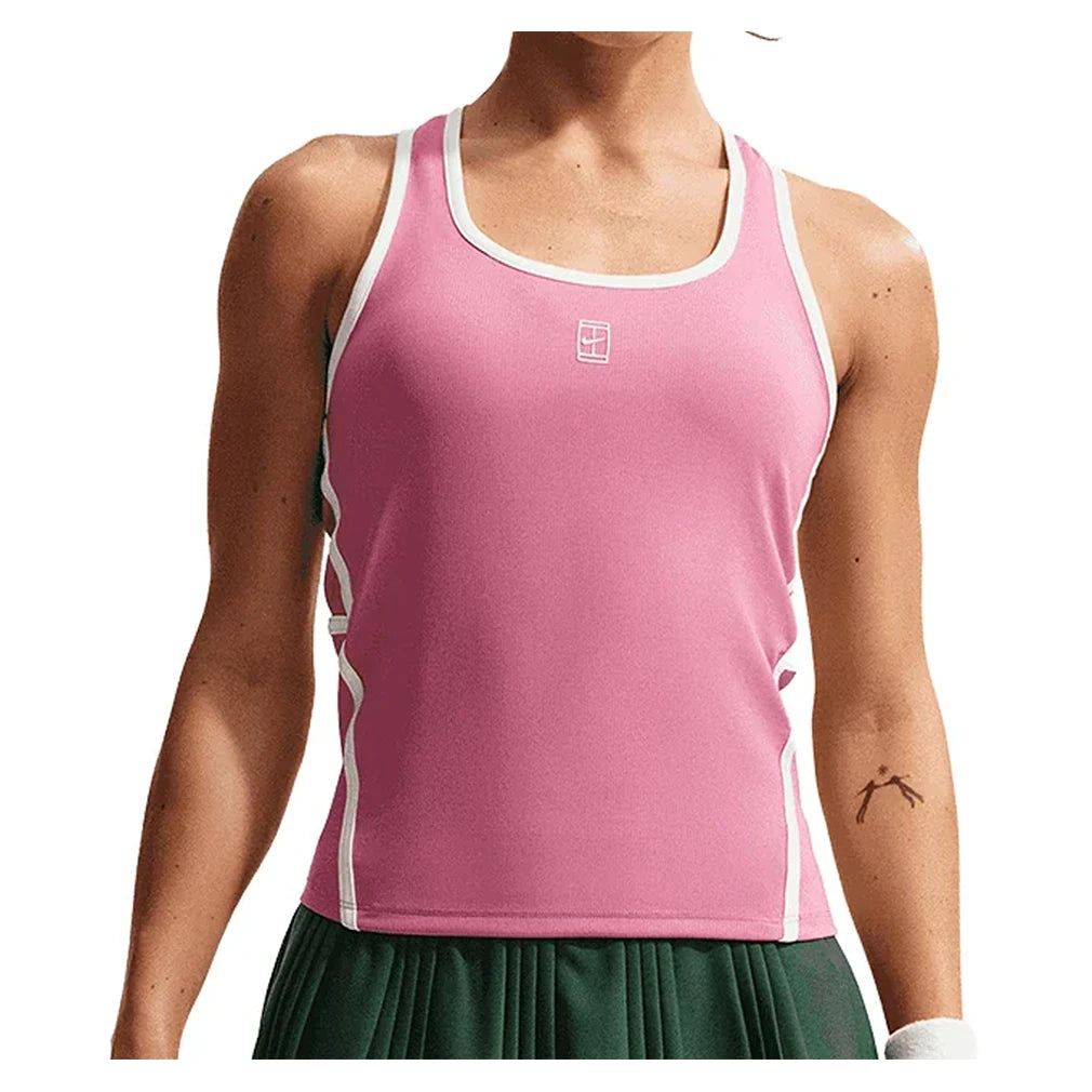 Women's Court Dri-FIT Advantage Novelty Tank Peony and White