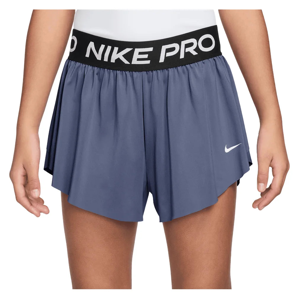 Girls' Pro Dri-FIT 2in1 Knit Training Short, Nike, 491 Diffused Blue/White, Pickleball Express, II3640-H26-491-DIFFUSED-BLUE-WHITE-1