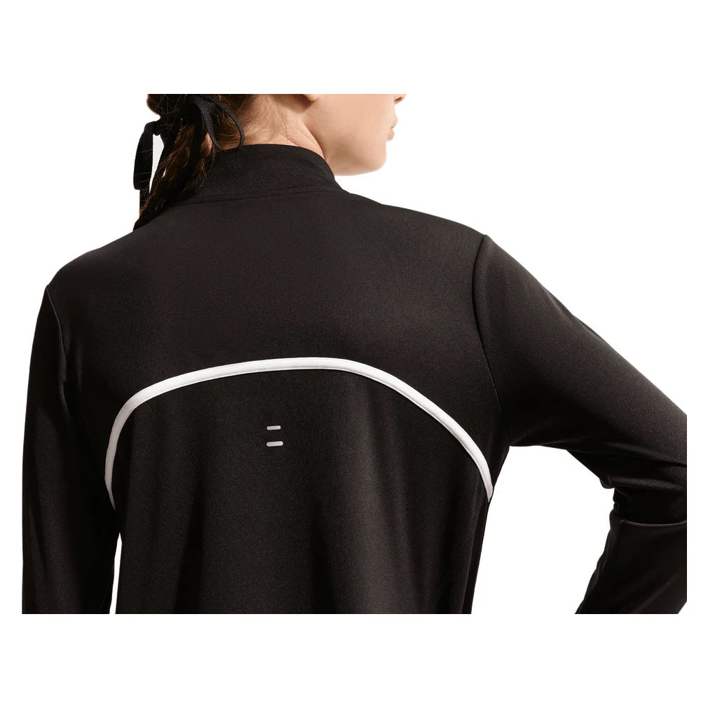 Girls' Dri-FIT Tempo Long-Sleeve Half-Zip Training Top Black and White, Nike, Pickleball Express, IM3661-010BH26-6