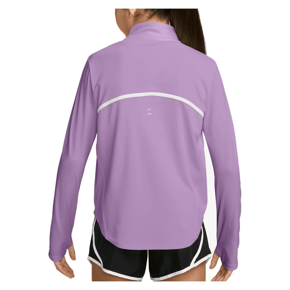 Girls' Dri-FIT Tempo Long-Sleeve Half-Zip Training Top Violet Star and White, Nike, Pickleball Express, IM3661-589H26-1