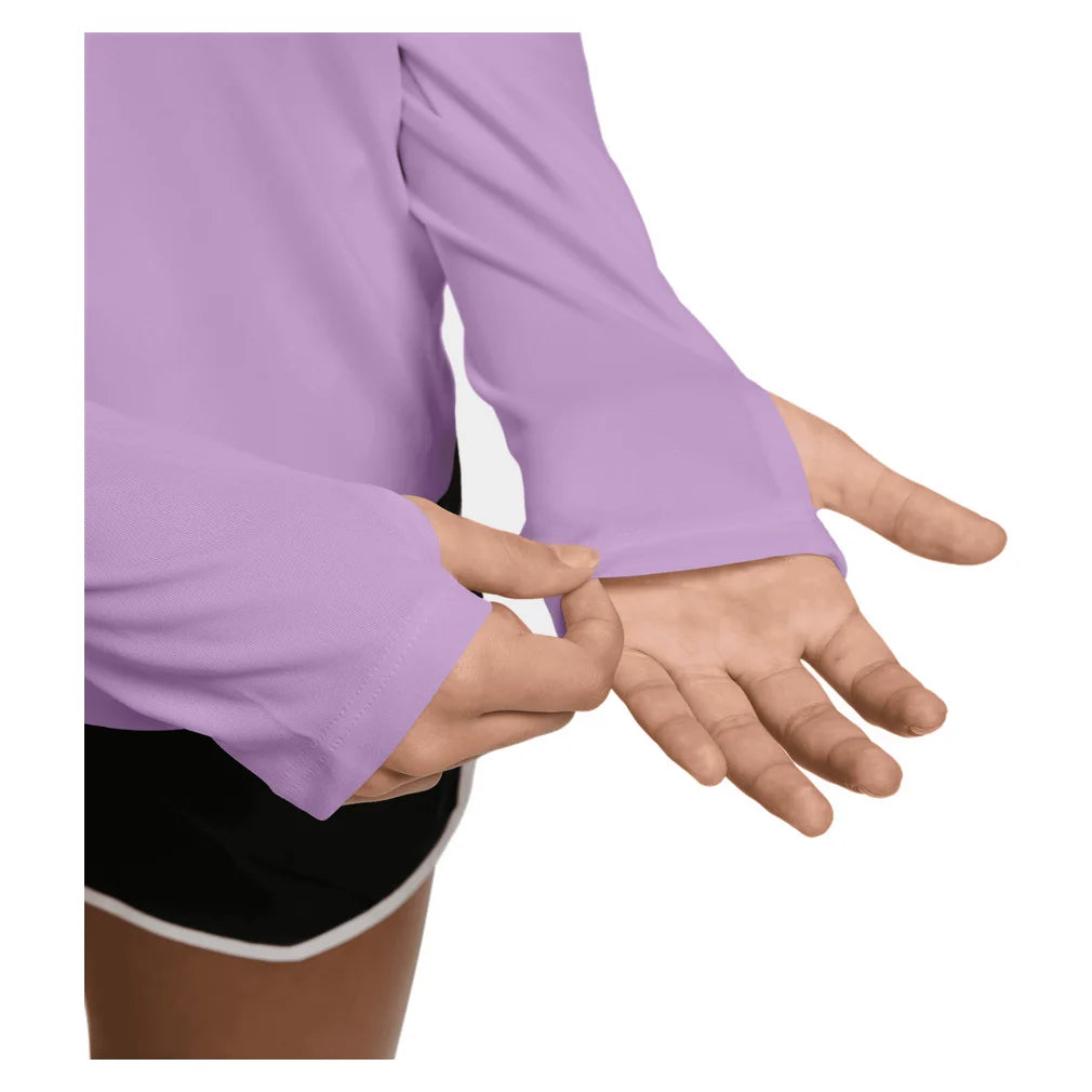 Girls' Dri-FIT Tempo Long-Sleeve Half-Zip Training Top Violet Star and White, Nike, Pickleball Express, IM3661-589H26-2