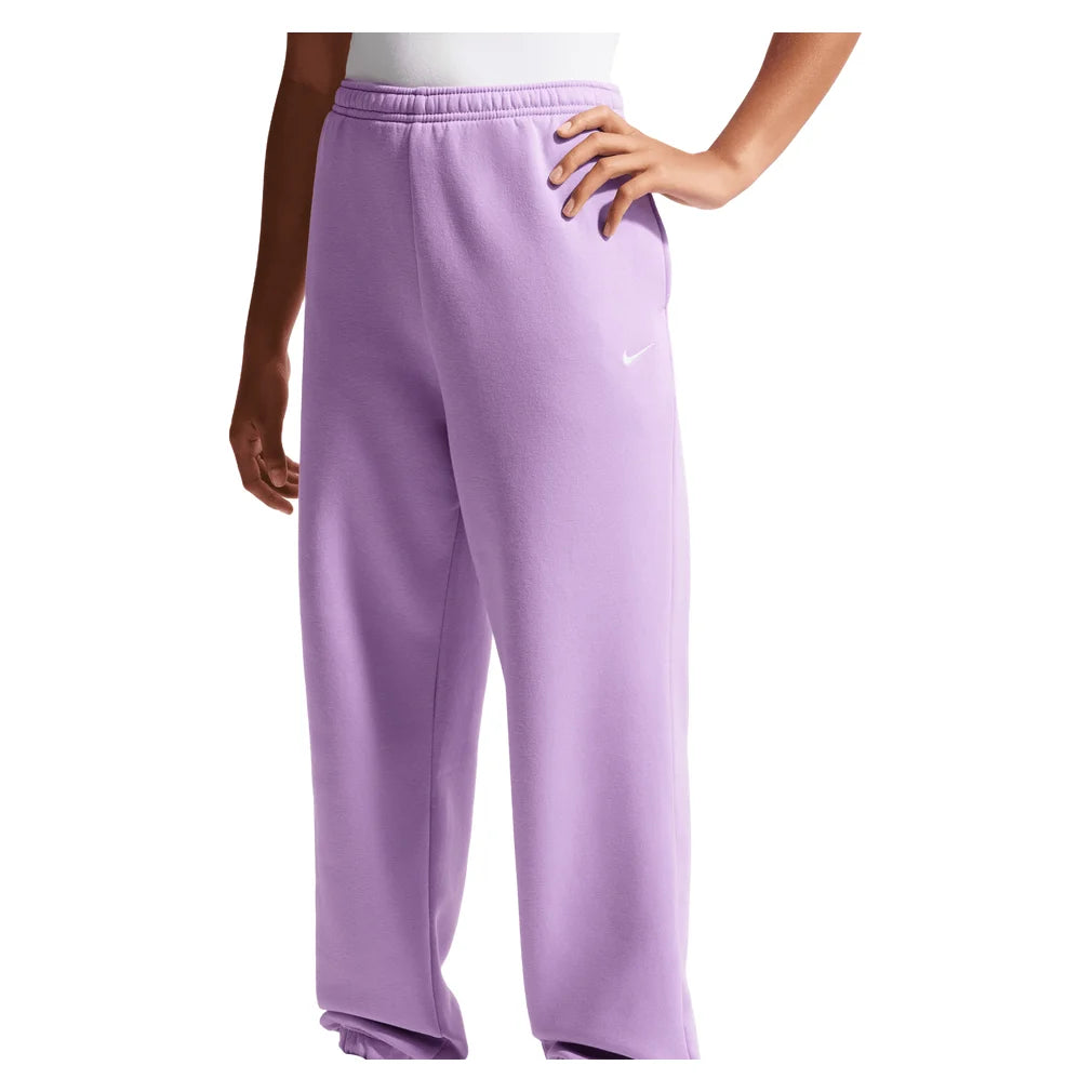 Girls' Sportswear Studio Fleece Loose Pants Violet Star and White, Nike, Violet Star/White, Pickleball Express, IM4905-589H26-VIOLET-STAR-WHITE-1