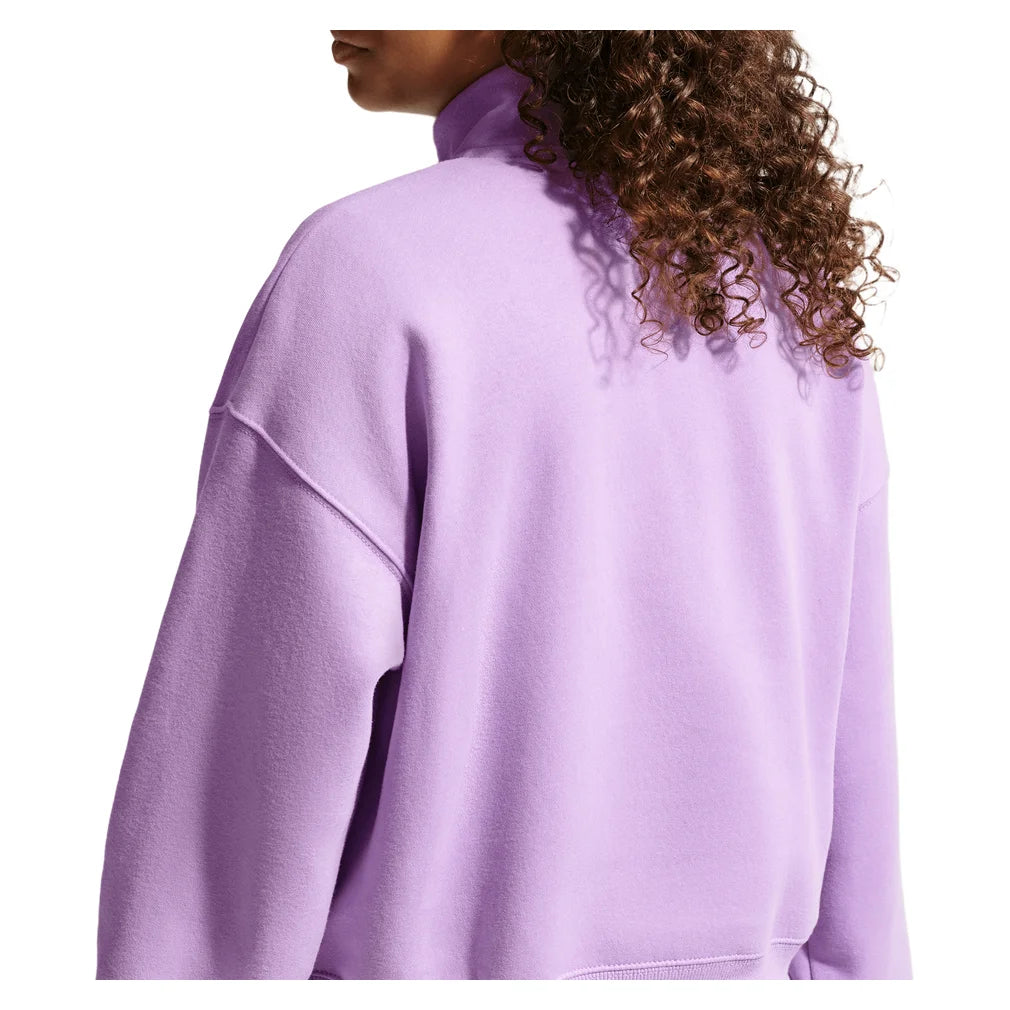 Girls' Sportswear Studio Fleece Oversized 1/4-Zip Top Violet Star and White, Nike, Pickleball Express, IM4948-589H26-1