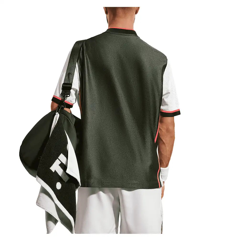Men's New York Court Dri-FIT Slam Wild Short Sleeve Top Black Spruce and White