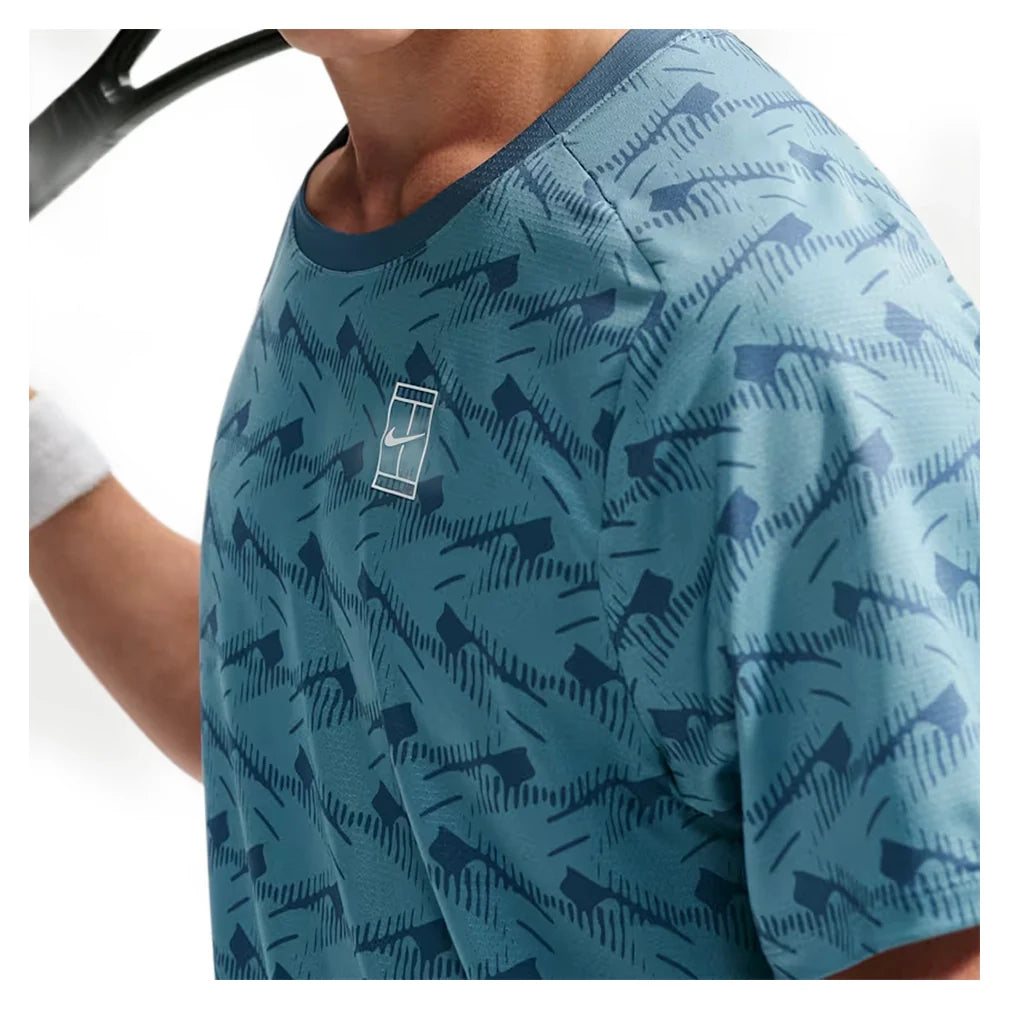 Men's Court Dri-FIT Advantage Print Top New Slate and White