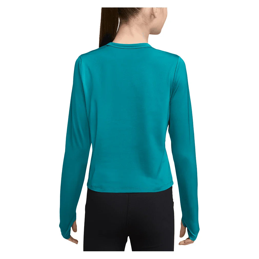 Girls' Dash Dri-FIT Long-Sleeve Training Top Energy and White