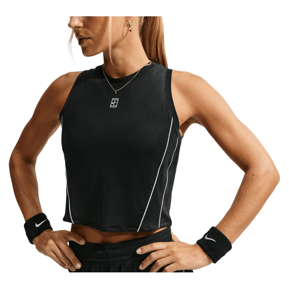 Women's Court Dri-FIT Advantage Novelty Tank Black and White, Nike, Black/White, Pickleball Express, IM9409-010B-BLACK-WHITE-1