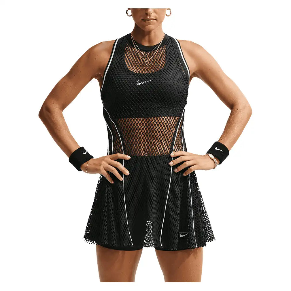 Women's New York Court Slam Dress Black and Brilliant Orange