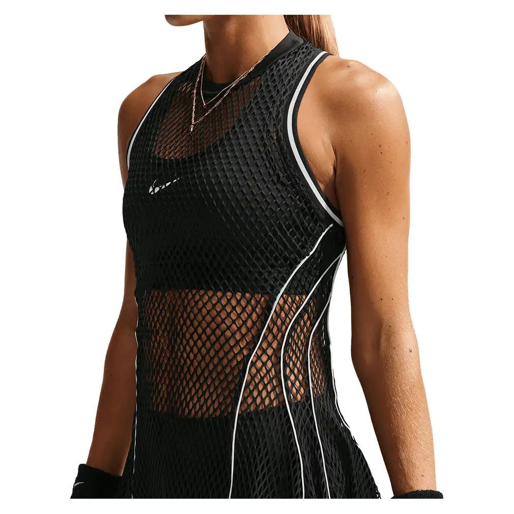 Women's New York Court Slam Dress Black and Brilliant Orange