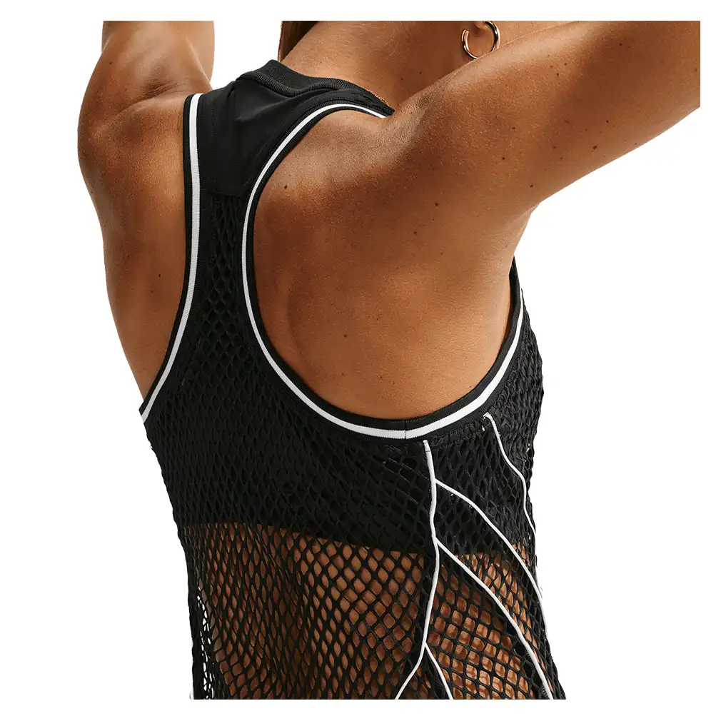 Women's New York Court Slam Dress Black and Brilliant Orange