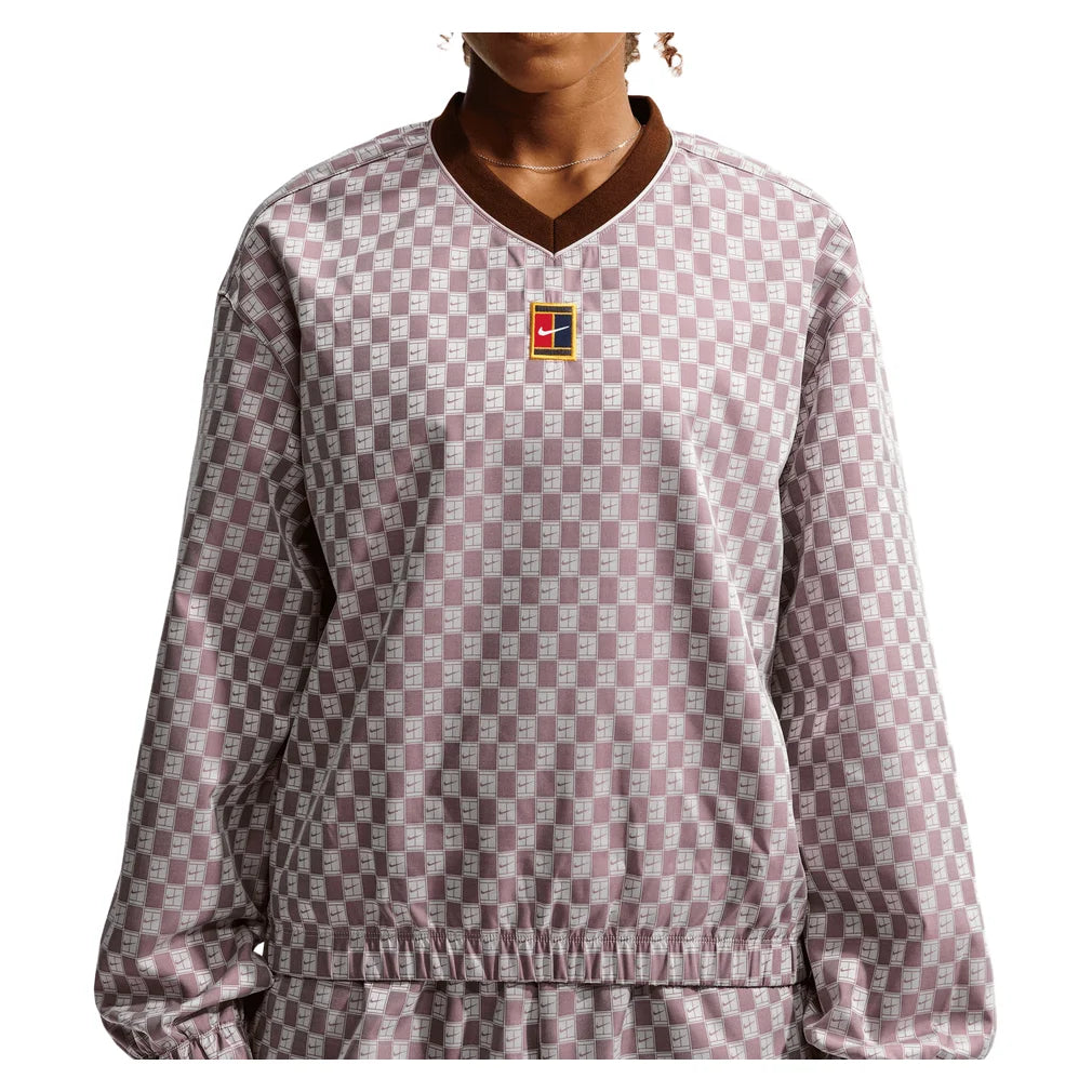 Women's Court Heritage Collection Woven Long-Sleeve Top, Nike, 658 Mystic Dates, Pickleball Express, IM9436-H26-658-MYSTIC-DATES-1