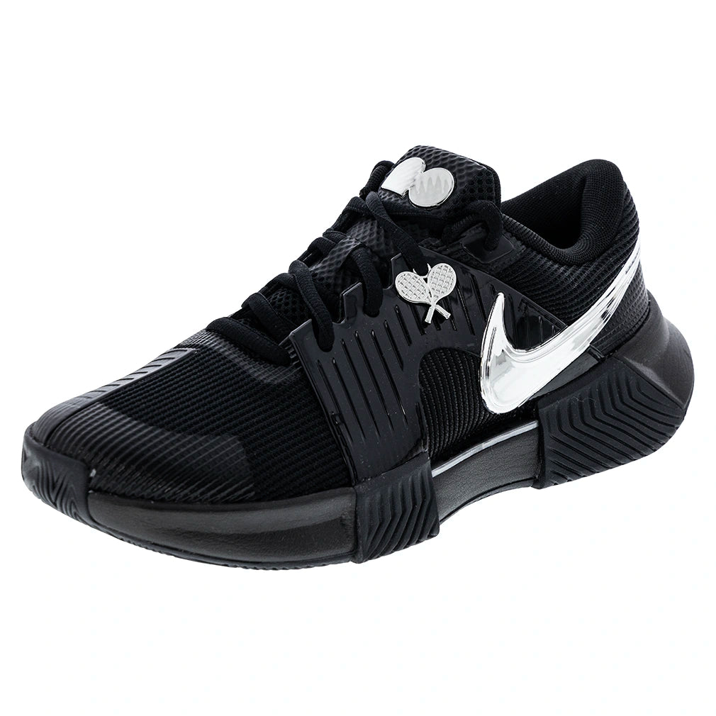 Women's Naomi Osaka New York Zoom GP Challenge 1.5 Premium Shoes Black and Metallic Silver