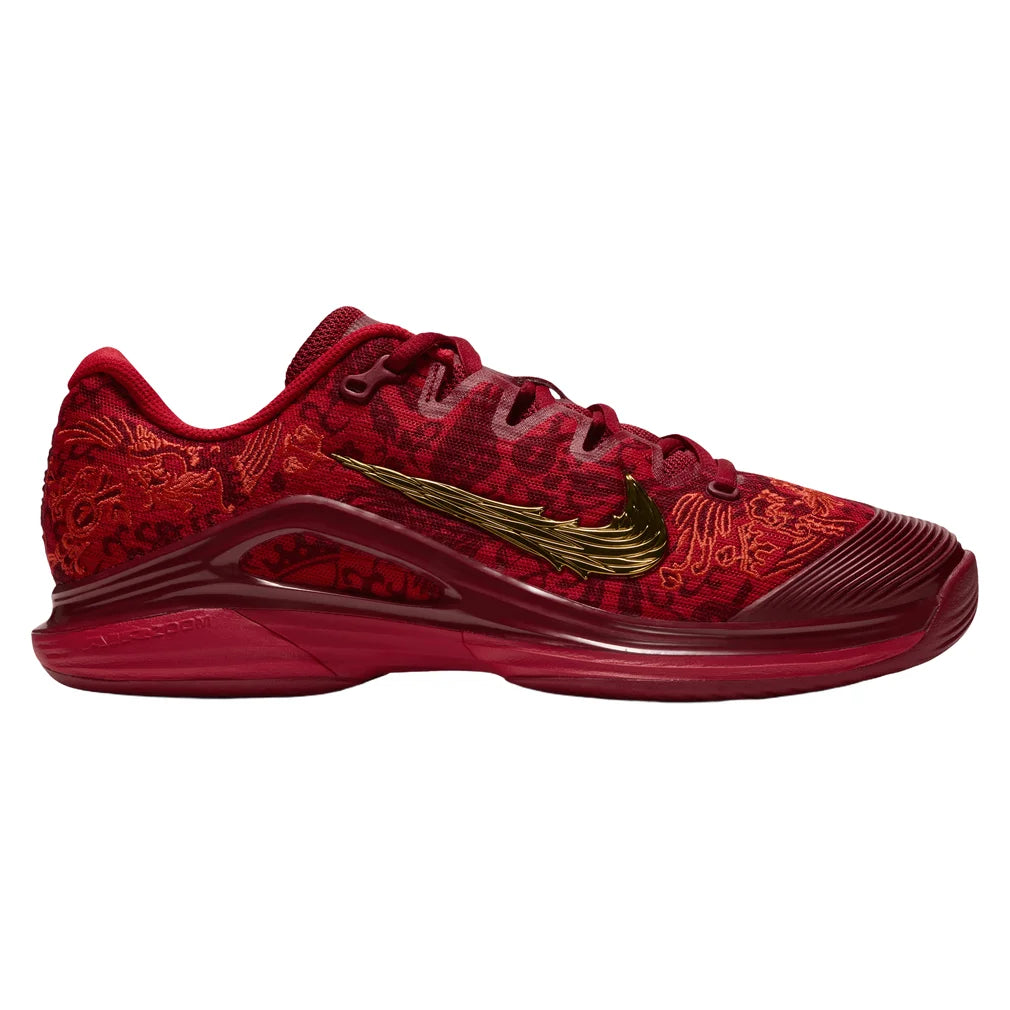 Women's Qinwen Zheng Zoom Vapor 12 Shoes University Red and Metallic Gold, Nike, Pickleball Express, IQ9093-600H26-10