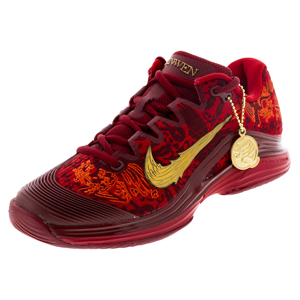 Women's Qinwen Zheng Zoom Vapor 12 Shoes University Red and Metallic Gold