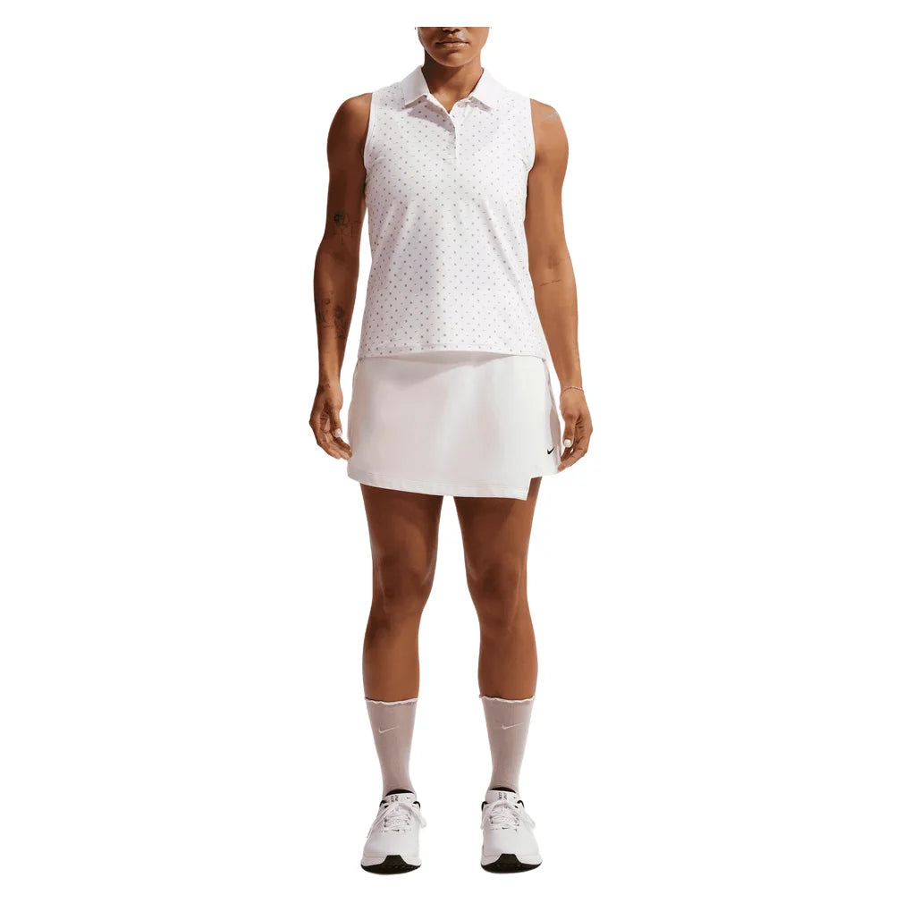 Women's Victory Dri-FIT Sleeveless Printed Polo White and Pink Foam, Nike, Pickleball Express, IR0051-100H26-4