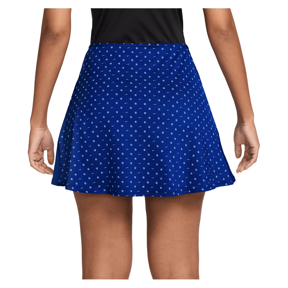Women's Dri-FIT Victory Mid-Rise Flouncy Print Skort Old Royal and Aluminum