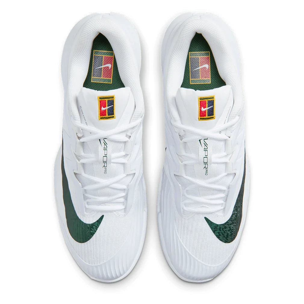 Men's London Vapor Pro 3 Premium Court Shoes White and Gorge Green