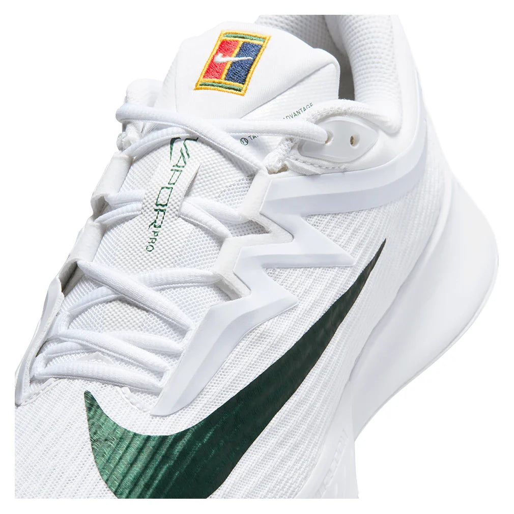 Men's London Vapor Pro 3 Premium Court Shoes White and Gorge Green