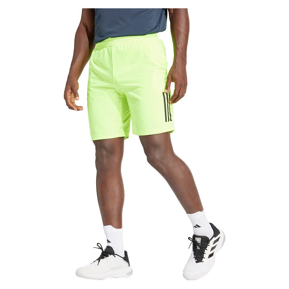 Mens Club 3 Stripe 9 Inch Short Lucid Lemon