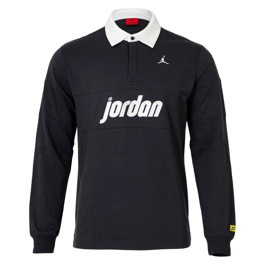 Men's Air Jordan Brooklyn Long-Sleeve Polo Shirt Anthracite and Sail, Nike, Anthracite/Sail, Pickleball Express, IV7354-060H26-ANTHRACITE-SAIL-1