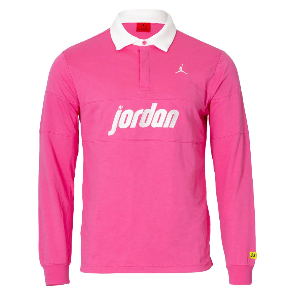 Men's Air Jordan Brooklyn Long-Sleeve Polo Shirt Pinksicle and Sail, Nike, Pinksicle/Sail, Pickleball Express, IV7354-667H26-PINKSICLE-SAIL-1