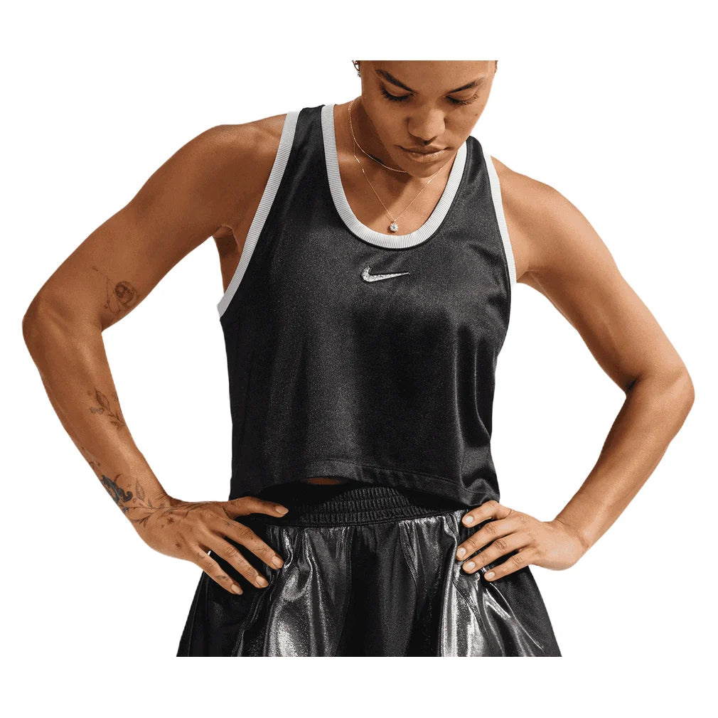 Women's Naomi Osaka New York Court Tank, Nike, 010 Black/Metallic Silver, Pickleball Express, IW8571-F26-010-BLACK-METALLIC-SILVER-1