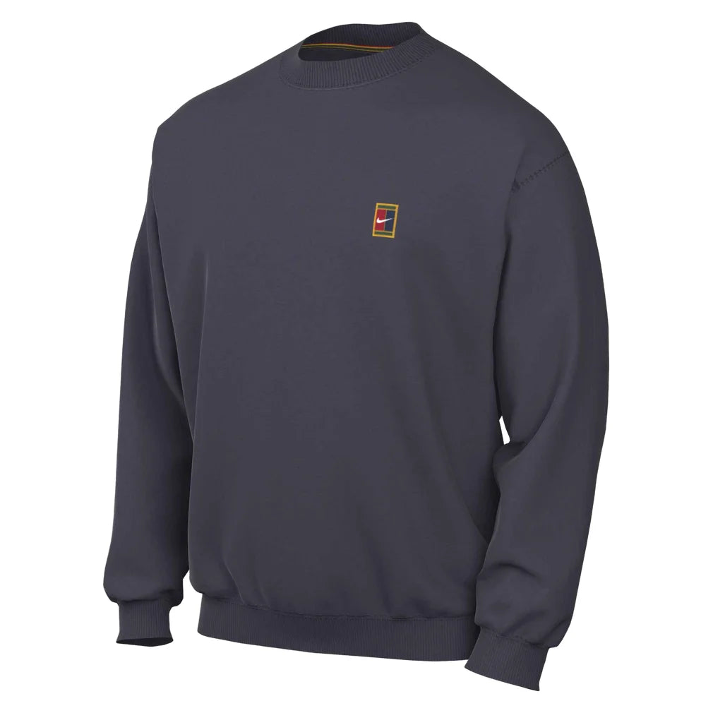 Men's Court Collection French Terry Long Sleeve Crew, Nike, 013 Gridiron, Pickleball Express, IX8517-H26-013-GRIDIRON-1