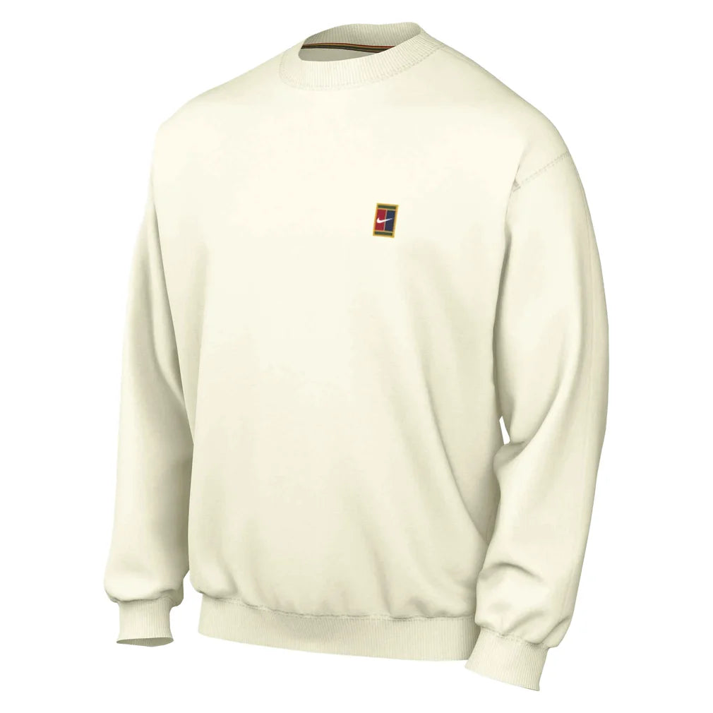 Men's Court Collection French Terry Long Sleeve Crew, Nike, 133 Sail, Pickleball Express, IX8517-H26-133-SAIL-1
