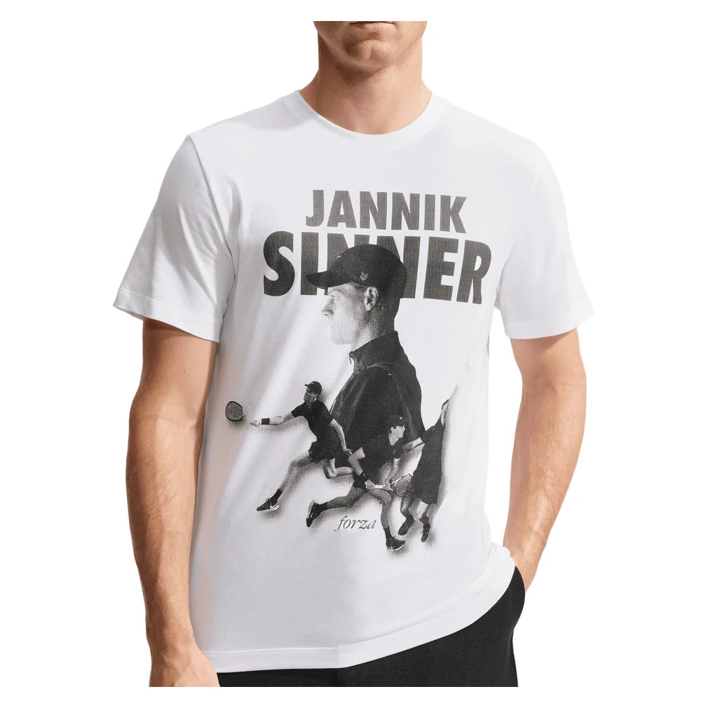 Men's Jannik Sinner Court Dri-FIT Graphic T-Shirt, Nike, 100 White, Pickleball Express, IZ2725-H26-100-WHITE-1