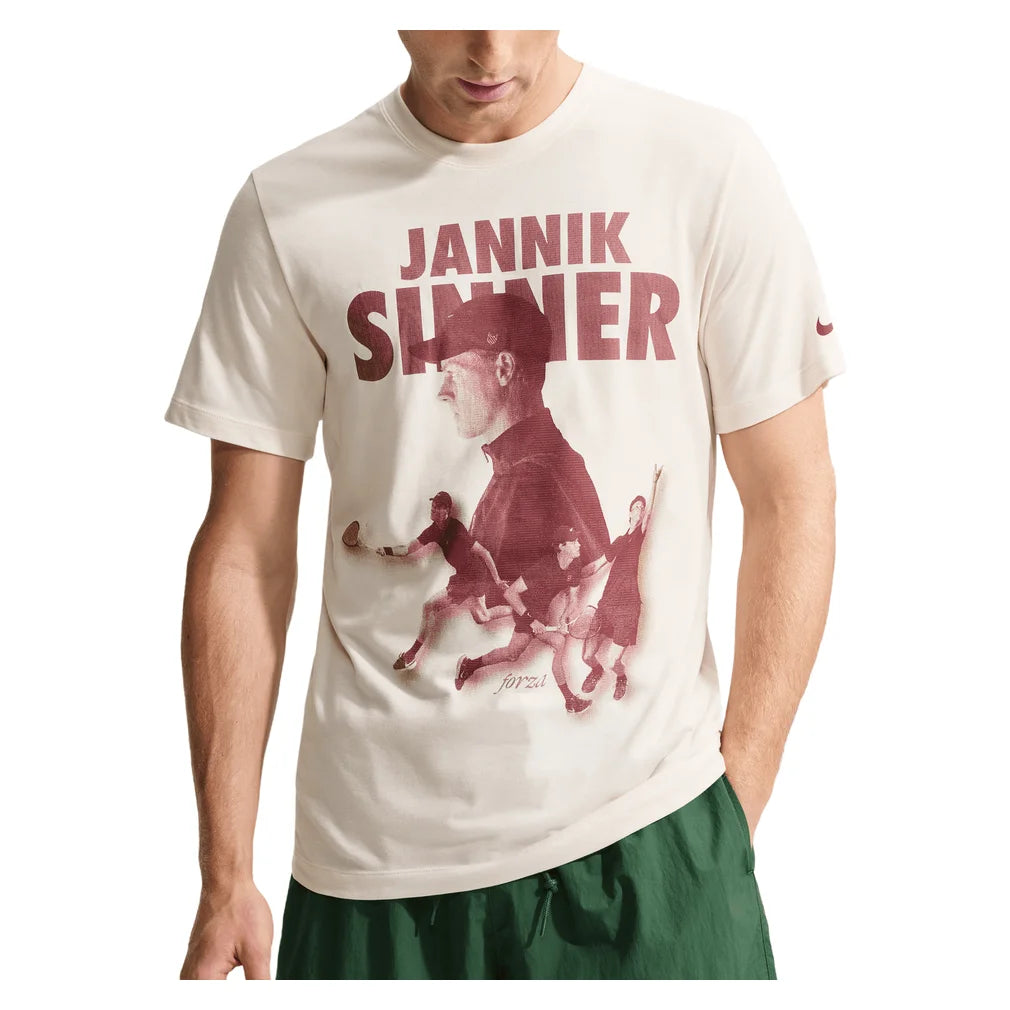 Men's Jannik Sinner Court Dri-FIT Graphic T-Shirt, Nike, 110 Pale Ivory, Pickleball Express, IZ2725-H26-110-PALE-IVORY-1