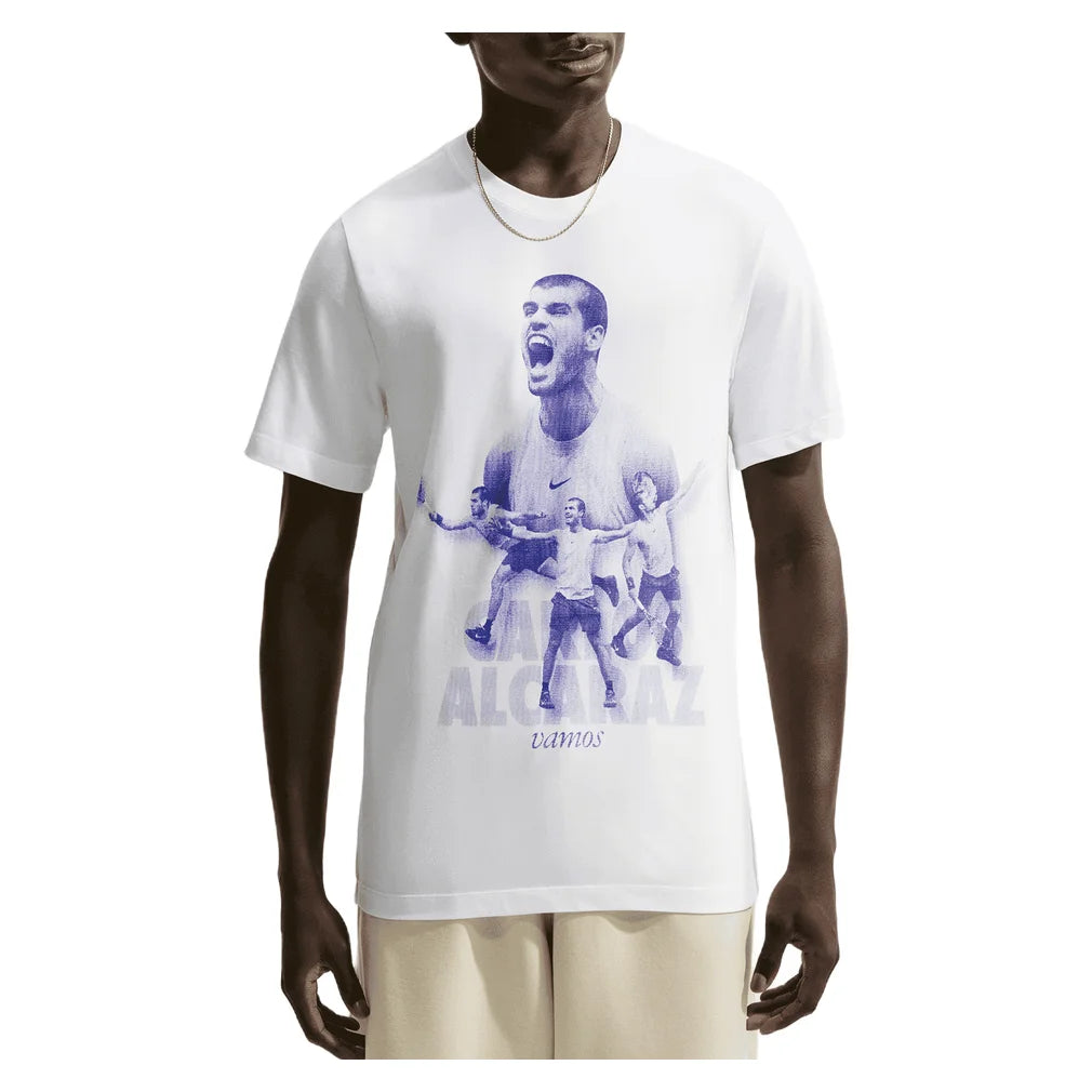 Men's Carlos Alcaraz Court Dri-FIT Graphic T-Shirt, Nike, 100 White, Pickleball Express, IZ2727-H26-100-WHITE-1