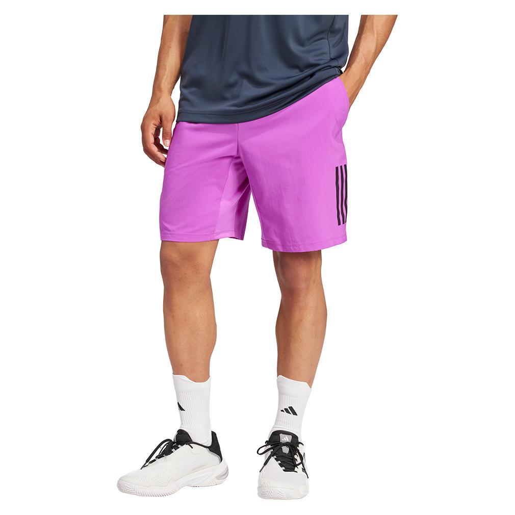 Mens 9 Inch Club 3 Stripe Short Purple Burst