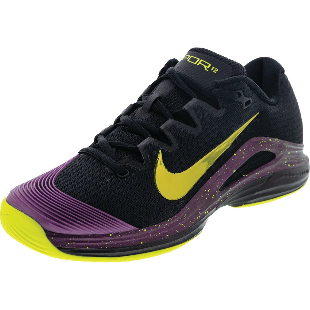 Men's Zoom Vapor 12 Shoes Black and Lemon Venom, Nike, Black/Lemon Venom, Pickleball Express, JA6918-001H26-BLACK-LEMON-VENOM-1