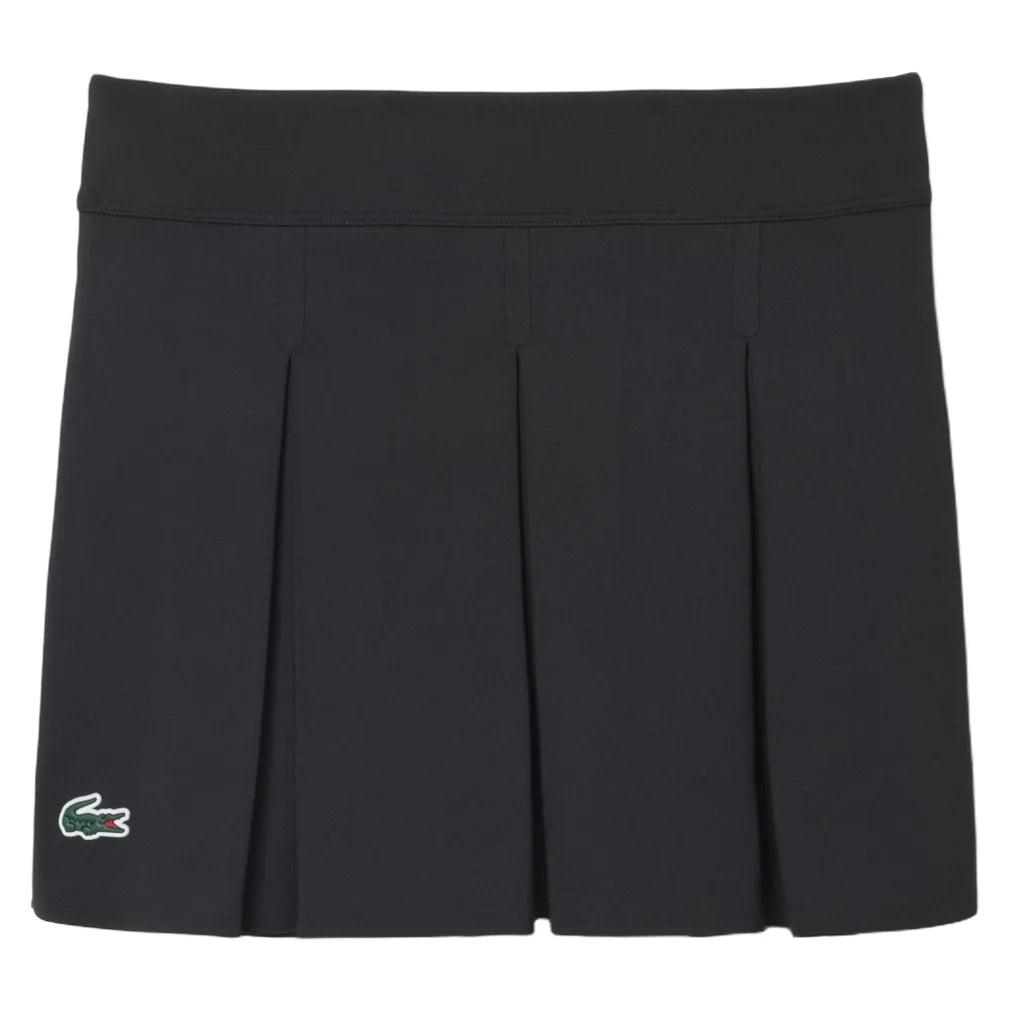 Women's Players Skirt Black, Lacoste, Black, Pickleball Express, JF6780-031F26-BLACK-1