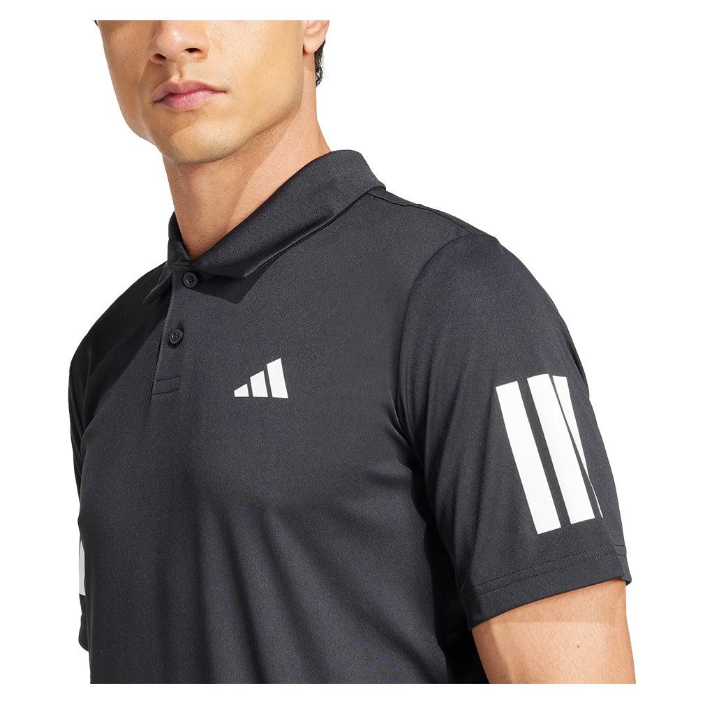 Men's Club 3 Stripe Polo Black