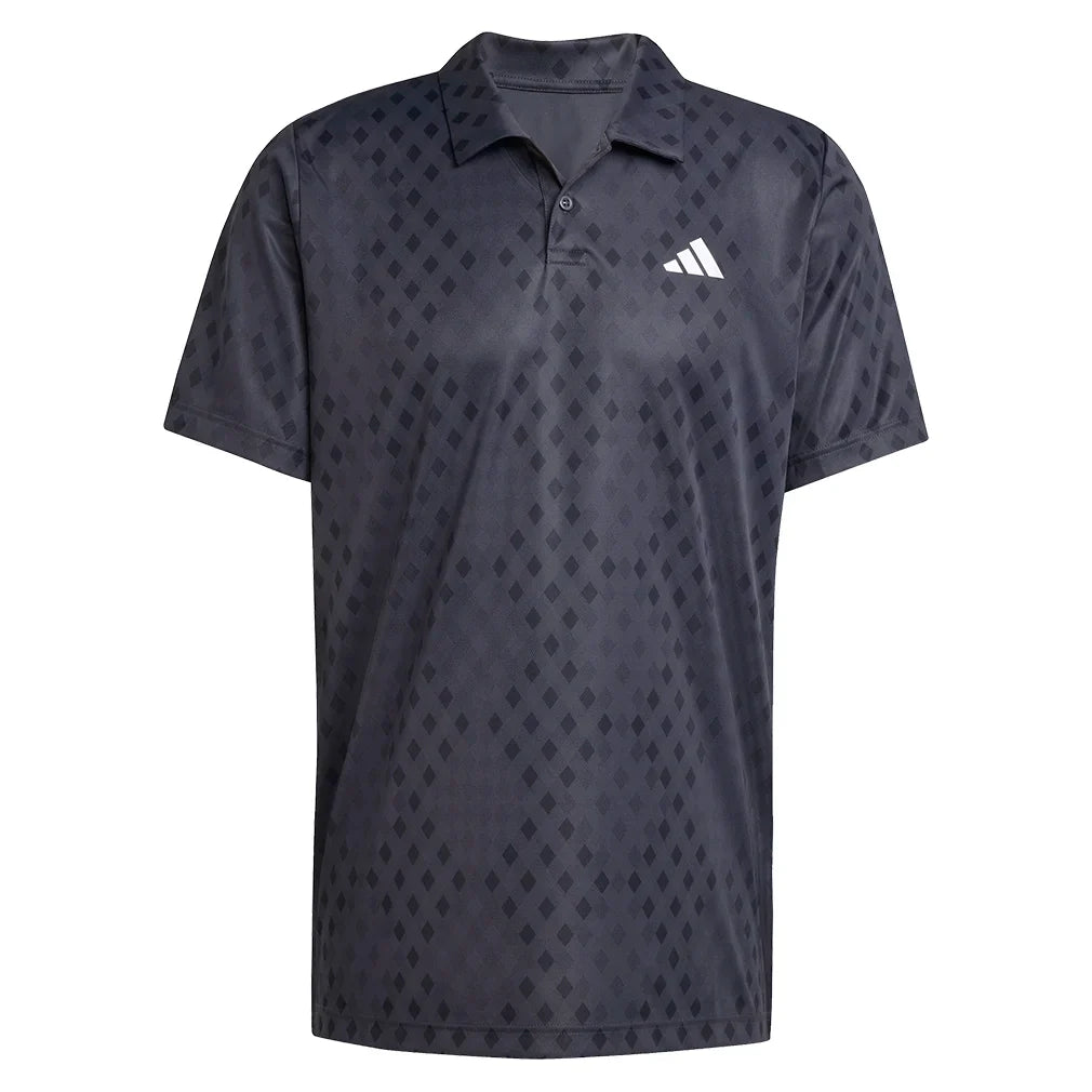 Men's Club Graphic Polo Carbon and Black