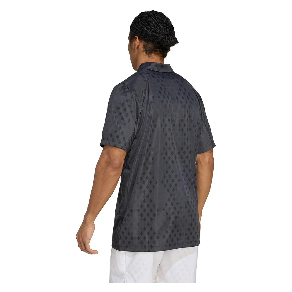 Men's Club Graphic Polo Carbon and Black
