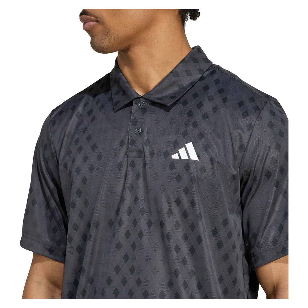 Men's Club Graphic Polo Carbon and Black