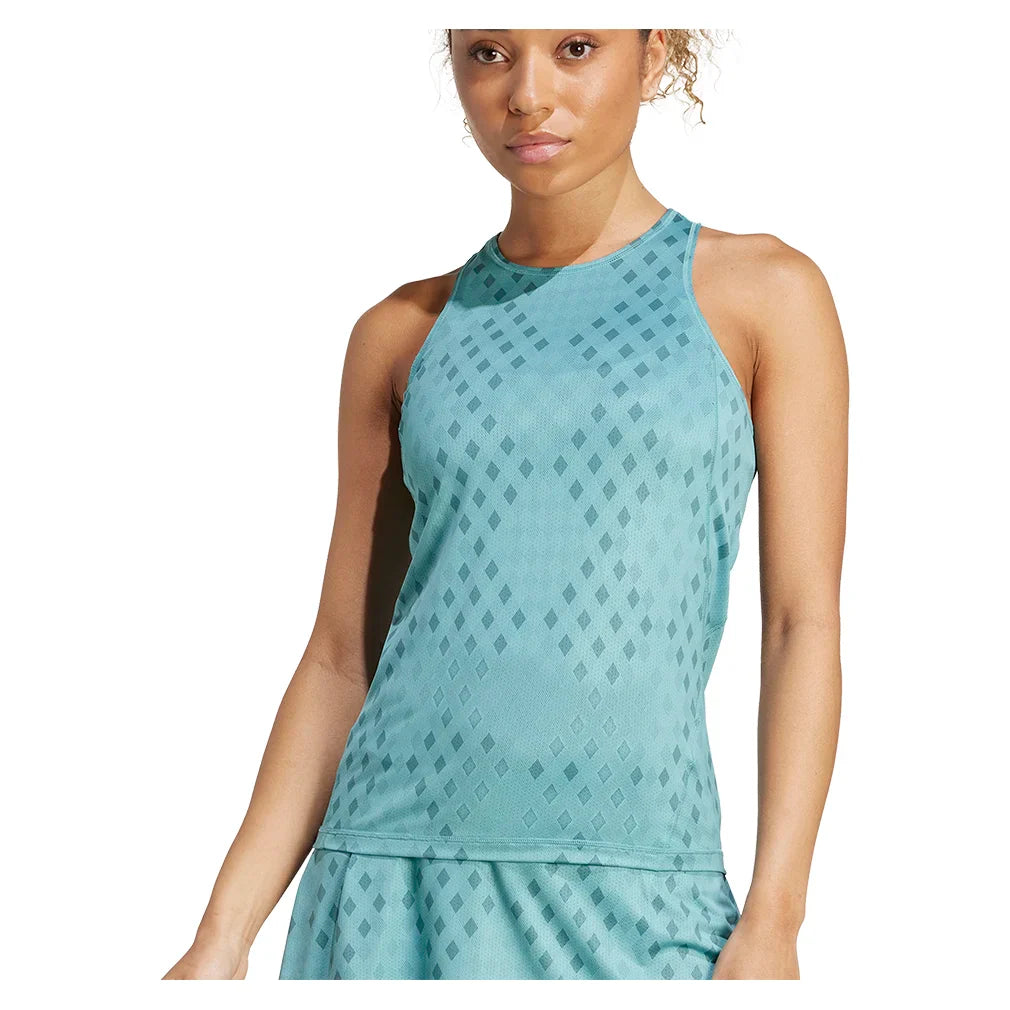 Women's Club Graphic Tank Powder Teal and Preloved Teal