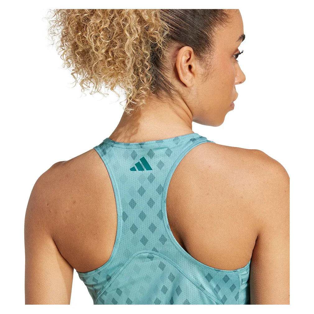 Women's Club Graphic Tank Powder Teal and Preloved Teal