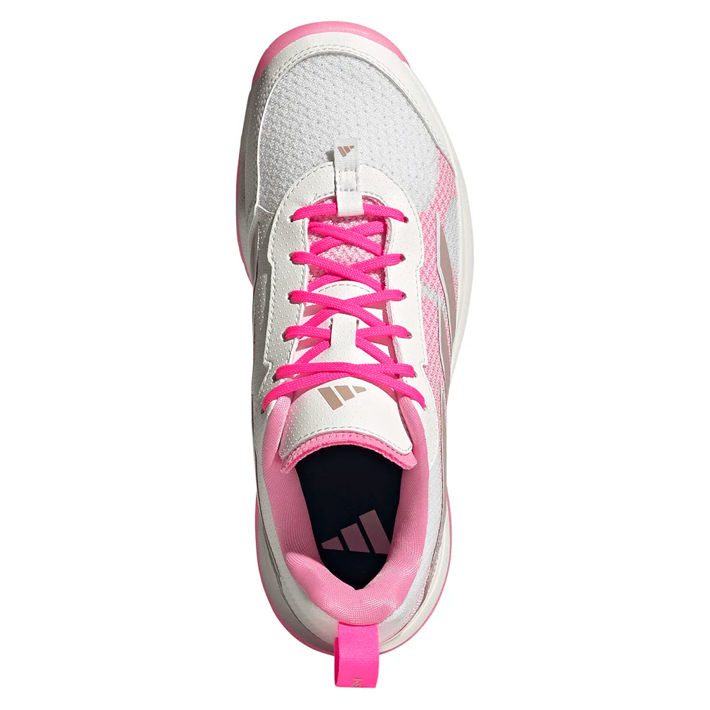 Women's AvaFlash Court Shoes Core White and Lucid Pink