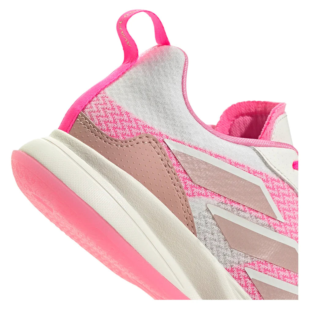 Women's AvaFlash Court Shoes Core White and Lucid Pink
