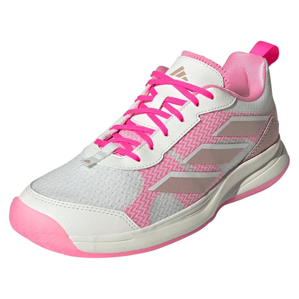 Women's AvaFlash Court Shoes Core White and Lucid Pink