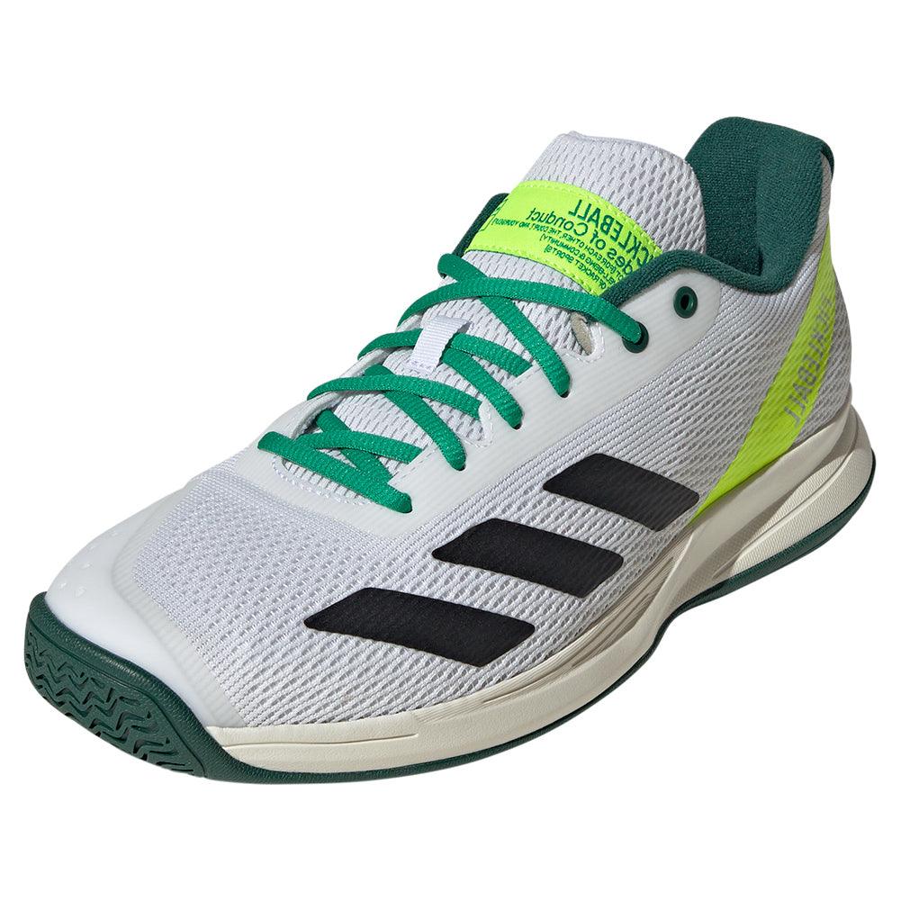Men's Courtflash Pickleball Court Shoes Core Black and Collegiate Green