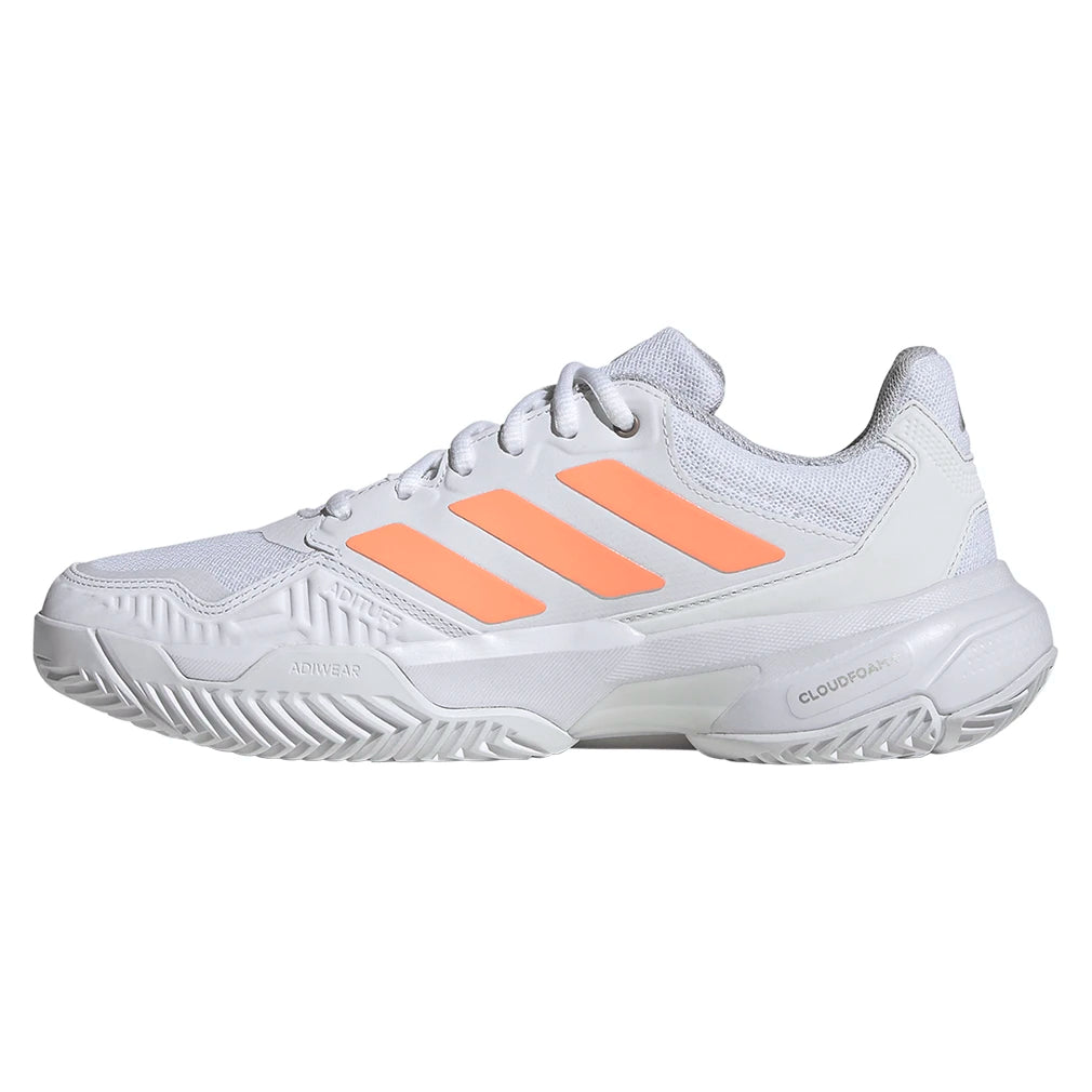 Women's CourtJam Control 3 Shoes Core White and Beam Orange