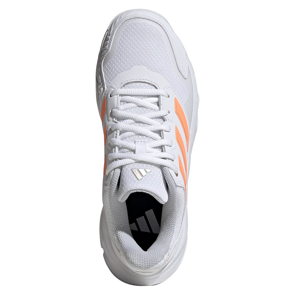 Women's CourtJam Control 3 Shoes Core White and Beam Orange