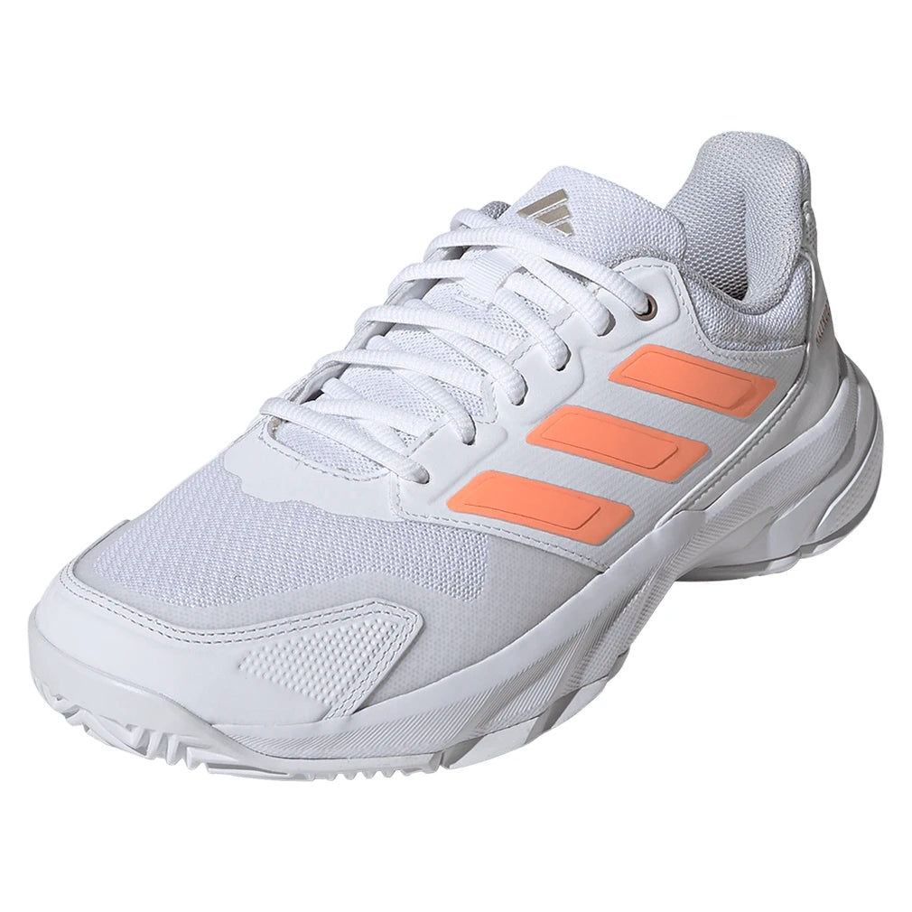 Women's CourtJam Control 3 Shoes Core White and Beam Orange