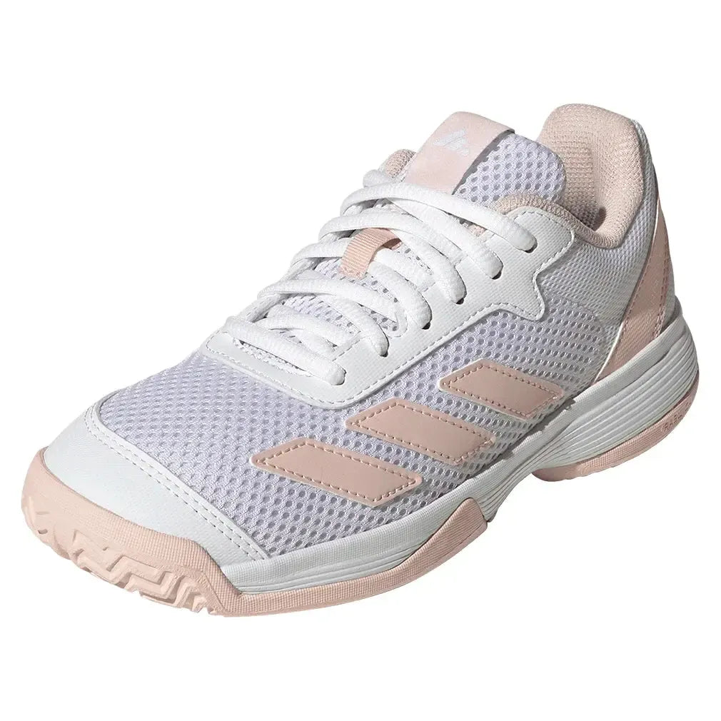 Juniors' Courtflash Court Shoes Core White and Wonder Quartz