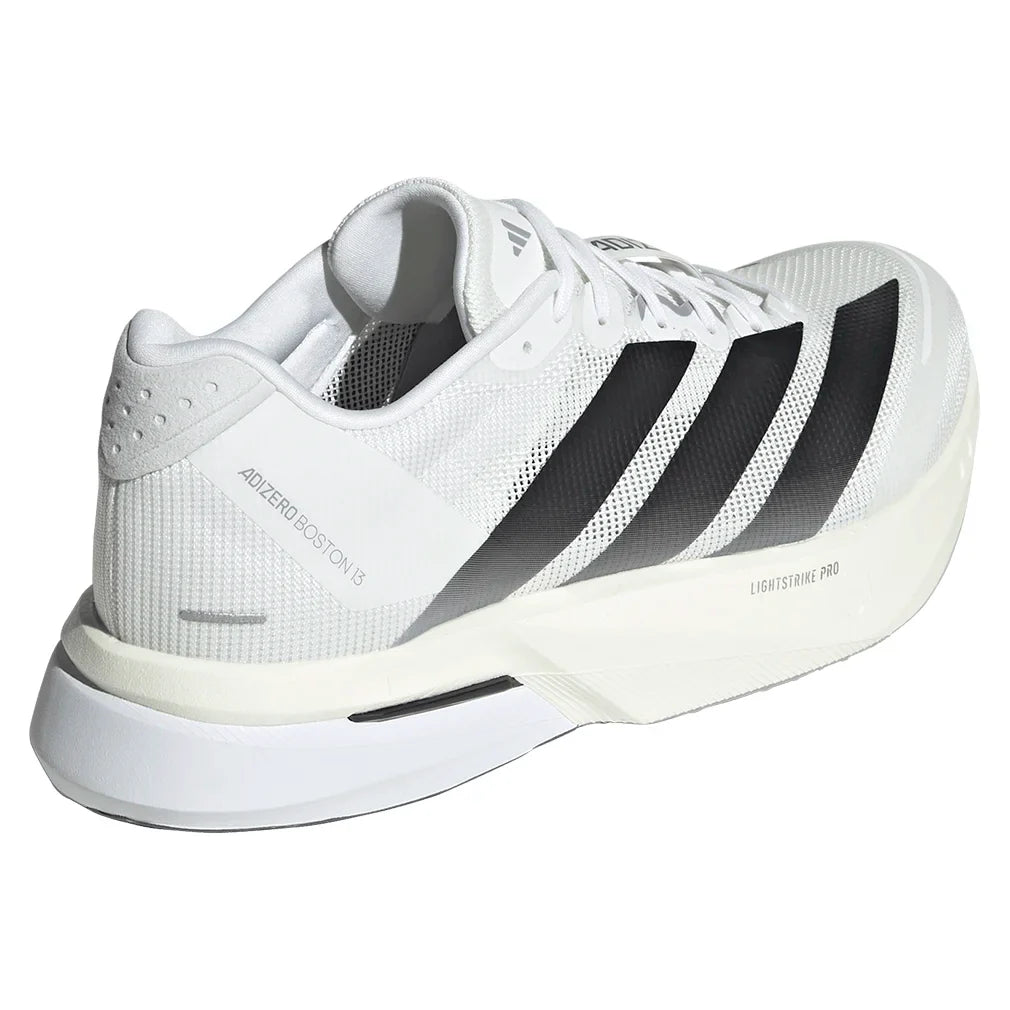 Men's Adizero Boston 13 Running Court Shoes Footwear White and Core Black